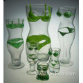 colored bikini woman shape beer glasses